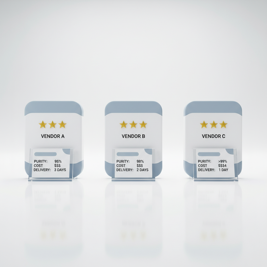 Research peptide laboratory equipment and vials